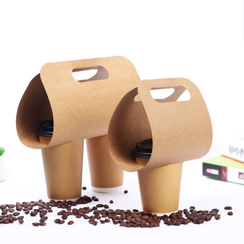 KRAFT PAPER COFFEE CUPS HOLDER TRAYS