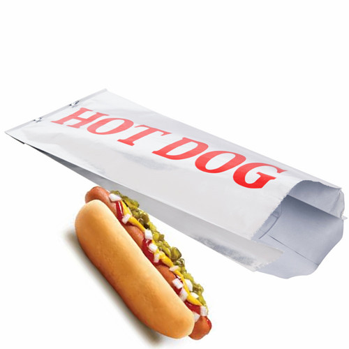 HOT DOG PAPER BAGS WITH FOIL LINER  10*20*4 CM
